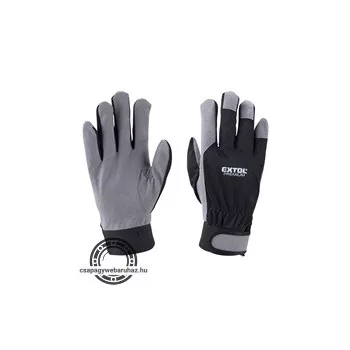   kesztyű munkához; kombinált, szintetikus bőr tenyérrész,/ LUREX kézhát,  méret: 11'