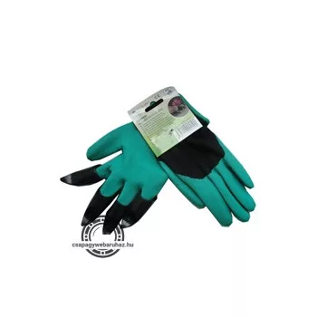   kerti kesztyű karmokkal, méret: 9' latexba mártott, gumírozott mandzsetta