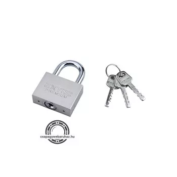   lakat, vas, matt nikkel, 3db kulcs; 30mm, edzett acél kengyel, szárátmérő: 5 mm