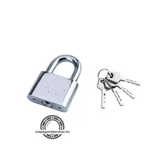   lakat, vas, nikkel, 4db kulcs; 60mm, edzett acél kengyel, szárátmérő: 11mm