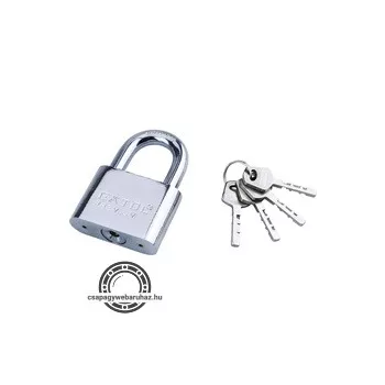   lakat, vas, nikkel, 4db kulcs; 60mm, edzett acél kengyel, szárátmérő: 11mm