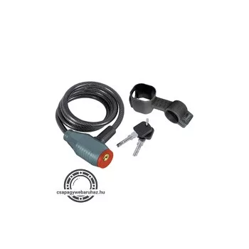   kerékpárzár, spirál, 8×1000mm, 2 db kulcs, műanyag tartóval