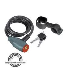kerékpárzár, spirál, 8×1000mm, 2 db kulcs, műanyag tartóval