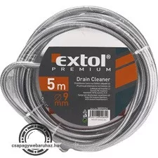 lefolyócső tisztító, 10m, 9mm átmérő,  kézi tekerővel, tisztító körömmel,   (1,9mm drótból sodorva)