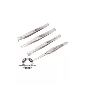   csipesz klt. 4 db, CrNiMn rozsdamentes és saválló acél 201, enyhén mágneses, keménység: HRC 30