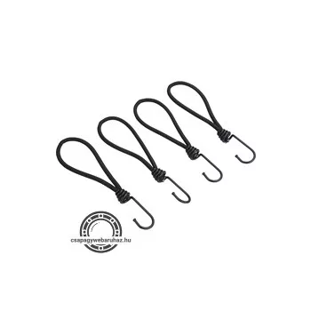   leszorító gumipók klt. 4 db, 18 cm × 6 mm, kampóval, erős Latex gumi, takaróponyva rögzítéséhez