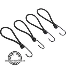 leszorító gumipók klt. 4 db, 18 cm × 6 mm, kampóval, erős Latex gumi, takaróponyva rögzítéséhez