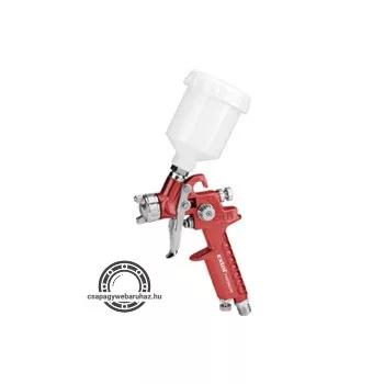   festékszóró, műanyag felsőtartályos, 100ml, HVLP, fúvóka: 0,8mm, 226 l/min, 2,1 Bar, 1/4" tömlőcsatlakozó, 0,3kg