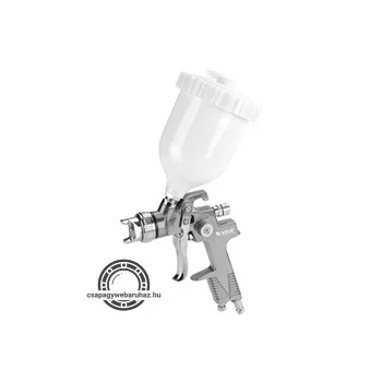   festékszóró, felsőtartályos, 600ml, HVLP, fúvóka: 1,4mm, max.410 l/min, 3 Bar, 1/4" tömlőcsatlakozó, 0,5kg