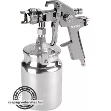 festékszóró, alsótartályos, 1000ml, HVLP, fúvóka: 1,4mm, max. 410 l/min, 3 Bar, 1/4" tömlőcsatlakozó, 0,7kg
