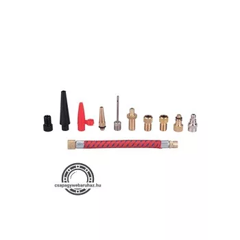   tömlővég/csőr klt. 11 db, gumiabroncs fúvató pisztolyhoz, max. 8 Bar, G 1/4 menetes csatlakozó