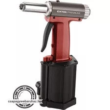 pneumatikus popszegecshúzó; ALU, réz, acél, INOX szegecsekhez, 2,4-3,2-4,0-4,8mm, 1/4" csatlakozó, üzemi nyomás: 4-5 Bar