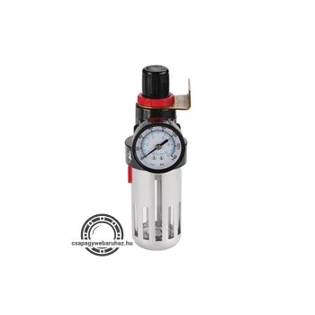   levegőszűrő nyomásszabályozóval és manométerrel, max. 8 Bar, 1/4", max. 60°C, 90ml