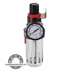 levegőszűrő nyomásszabályozóval és manométerrel, max. 8 Bar, 1/4", max. 60°C, 90ml