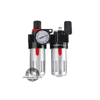   levegőelőkészítő (légszűrő nyomásszabályozóval, olajozóval ésmanométerrel),max.8Bar,1/4",max.60°C,90ml szűrő&90mlolajzó