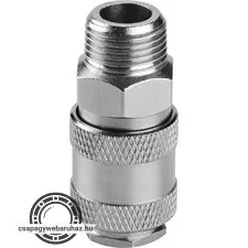 gyorscsatlakozó-hüvely, külső menettel, 3/8", nikkelezett réz, bliszteren