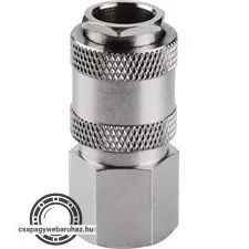 gyorscsatlakozó-hüvely, belső menettel, 3/8", nikkelezett réz, bliszteren