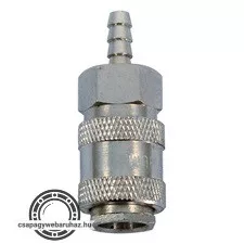gyorscsatlakozó-hüvely, tömlővéggel, 1/4", 6mm, nikkelezett réz, bliszteren