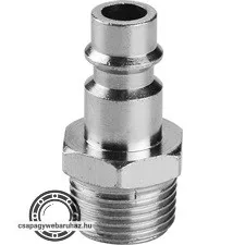 gyorscsatlakozó-dugó, külső menettel, G-1/4", nikkelezett réz, bliszteren
