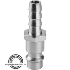 gyorscsatlakozó-dugó, tömlővéggel, 1/4", 6mm, nikkelezett réz, bliszteren
