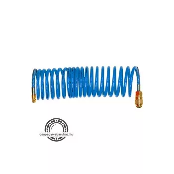   légtömlő spirál kompresszorhoz; 8m, 15 Bar, belső átmérő: 8mm, PU, 1/4" gyorscsatlakozóval