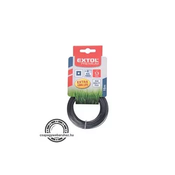   damil szegélynyíró géphez 3,0 mm, négyszög keresztmetszetű, fekete közép/dual power, 15m