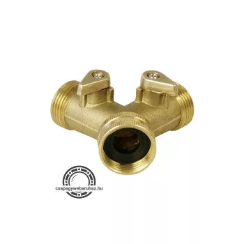 elzárható Y-csatlakozó; réz, 3/4"