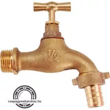kerti kifolyócsap, réz, tömlővéges, 1/2"