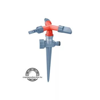   locsoló, leszúrható háromágú forgó, műanyag; kuplung csatlakozóval