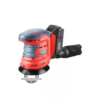   Akkus rotációs (excentrikus) csiszoló, Share20V, 20V, Li-ion, 1db akku, 1db töltő, 2000 mAh, 125 mm,ford.: 10.000 f/perc EXTOL 8891846