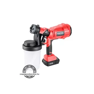   Akkus festékszóró gép, Share20V, 20V, Li-ion, 1db akku, 1db töltő, 2000 mAh, 700 ml/perc EXTOL 8891862