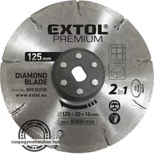 gyémántvágó korong 125×20mm,  2az1ben Twin Blade rendszer, kőhöz és csempéhez, 8893020 vágógéphez