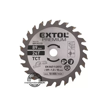   körfűrészlap, keményfém lapkás, 89mm, 24T a 8893022 mini körfűrészhez, fára és farostlemezre