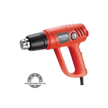   hőlégfúvó, 2000W két fokozatú, 1000W/2000W, 50-450/90-650°C, 250/500 L/perc, kofferban, tartozékokkal