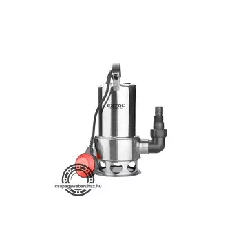   szennyvíz búvárszivattyú, úszókapcsolóval, 1100W,  INOX ház, szállító teljesítmény: 15 m3/h, max. száll. 9,5m