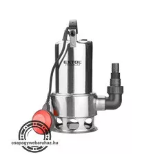 szennyvíz búvárszivattyú, úszókapcsolóval, 1100W,  INOX ház, szállító teljesítmény: 15 m3/h, max. száll. 9,5m