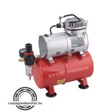 olajmentes légkompresszor, 230V/150W, 4 bar, 23 l/perc, 3l tank, airbrush festéshez