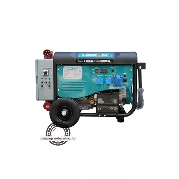   HERON 421 GREY +; háromfázisú hálózatba köthető 1 fázisú; 6,8 kVA-es vészhelyzeti áramfejlesztő, kommunikációs egységgel