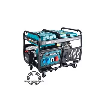   Heron, benzinmotoros áramfejlesztő,  13/11 kVA, három- és egyfázisú, benzin üzemű, önindítós