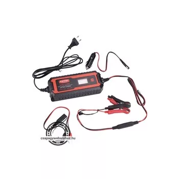   akkutöltő, autós, mikroprocesszoros, intelligens, 2/4 Amp, DC 12V/6V
