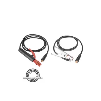  hegesztő kábelpár, földelőkábel csipesszel + munkakábel elektródafogóval, 120A, 5m, 16mm2, csatlakozó: 10-25