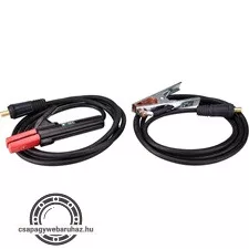 hegesztő kábelpár, földelőkábel csipesszel + munkakábel elektródafogóval, 160A, 3m, 25mm2, csatlakozó: 10-25