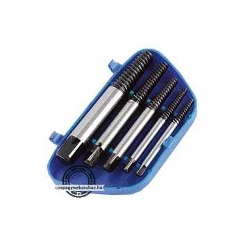   törtcsavar kiszedő klt., műanyag dobozban ; 5db, (3.5, 4.5, 6, 8, 10.5mm)