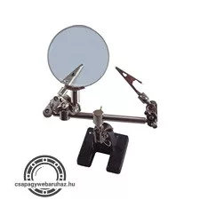 nagyító csipesszel (2db csipesz), talppal, nagyító átmérője 60mm, 8x nagyítás
