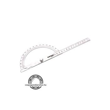   szögmérő/vonalzó, lakatos, hossz.: 278 mm, Inox, mm beosztás, 0° -180°, vastagság: 1,3 mm