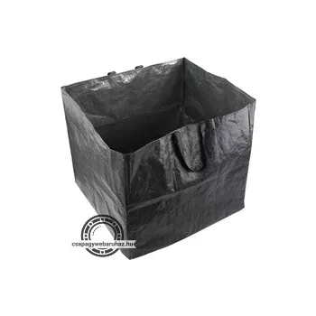   kerti levélgyűjtő/tároló zsák, négyzet alakú, 60×60×55cm, 200L, sötétzöld, 2 fogantyú, PE (polietilén)