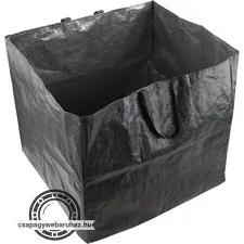 kerti levélgyűjtő/tároló zsák, négyzet alakú, 60×60×55cm, 200L, sötétzöld, 2 fogantyú, PE (polietilén)