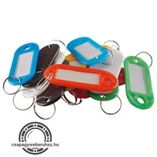 kulcscimke 12db, színes műanyag; címke hellyel