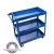 műhelykocsi (szerszámkocsi/szerszámtartó), 3 tálcás, gurulós, max. kapacitás:120 kg, saját tömeg: 10,5 kg
