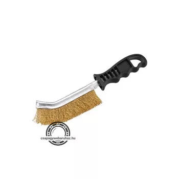   drótkefe hajlított, műanyag nyél; réz, 24cm, 30mm szálhossz